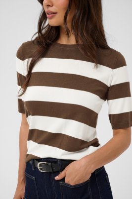 KAlizza Striped Knit - Carafe/Chalk Wide Stripe
