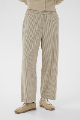Kanaya Striped Culotte Pants, Brindle/Turledo