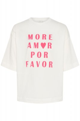 T-shirt More Amor, vit/cerise