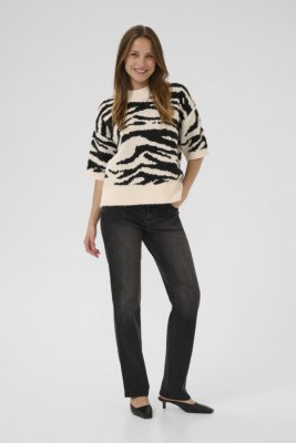 Stickad tröja Kasandra, Turtledove/Black