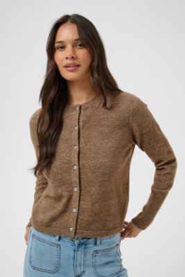 Stickad kofta Kaniel, Beige Melange