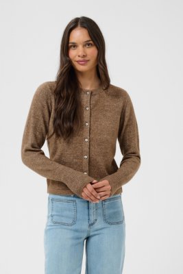 Stickad kofta Kaniel, Beige Melange