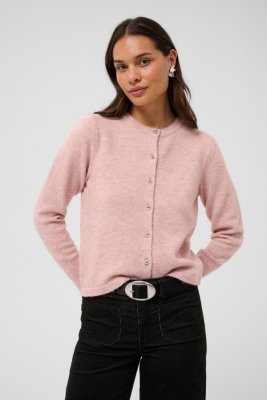 Stickad kofta Kaniel, Pale Mauve Melange