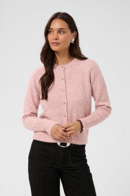 Stickad kofta Kaniel, Pale Mauve Melange