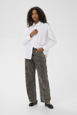 Skjorta med silvriga nitar Kasanni, Optical White