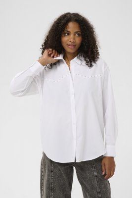 Skjorta med silvriga nitar Kasanni, Optical White
