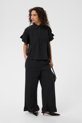 Kaverdina Flounce Pants, Black Deep