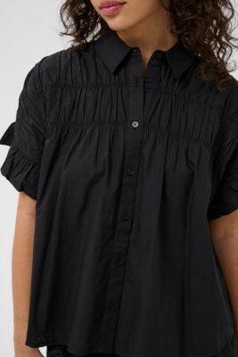 Kaverdina Flounce Blouse, Black Deep