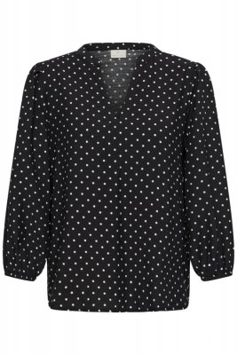 Prickig blus Kasirena, svart/vit