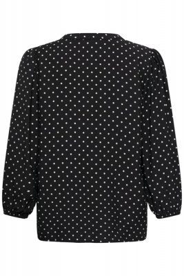 Prickig blus Kasirena, svart/vit