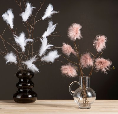 Fjädrar 12-pack Pudervippa, gammelrosa