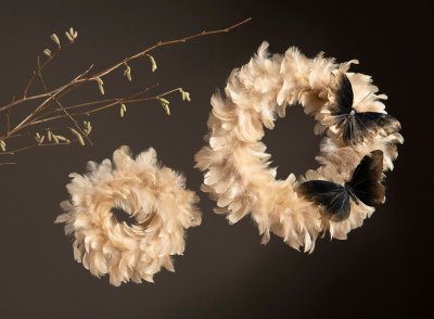 Krans fjäder 40 cm, natur