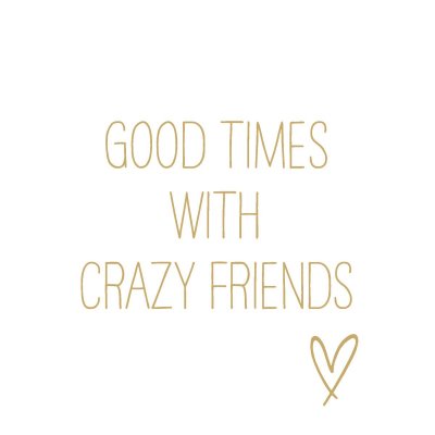 Servetter, Crazy Friends, vit/guld, Lunch