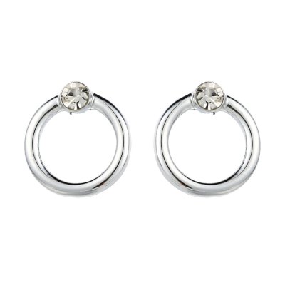 Örhängen RING WITH DIAMOND, strass/silver
