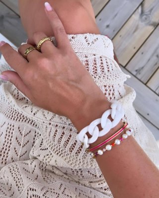 Marbella armband, vitt, By Jolima