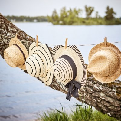 SAN REMO Stråhatt, Natur/svart