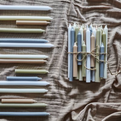 Ljus 28 cm RUSTIC, Mossgrön