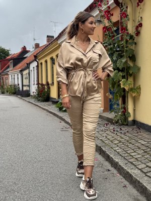 Sneakers Chunky, brun/strass/guld