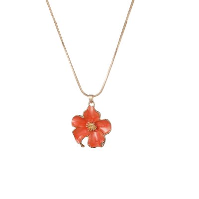 Kort halsband Garden Flower, korall/guld