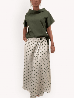 Amy, kort blus med vid krage, Army