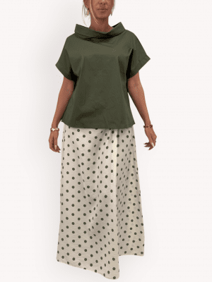 Amy, kort blus med vid krage, Army