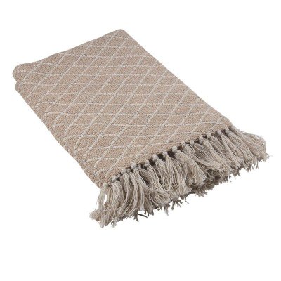 Pläd Thea, Offwhite/lin