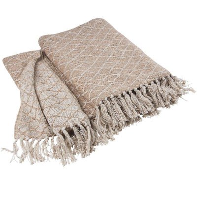 Pläd Thea, Offwhite/lin