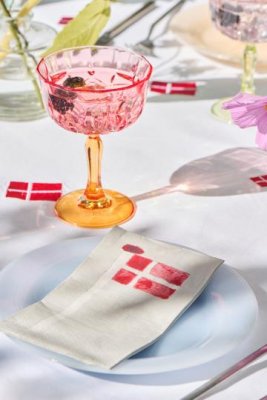 Champagne-/vinglas, rosa/orange