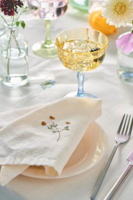 Champagne-/vinglas, gul/blå
