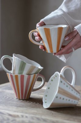 Majas Mugg Stripes, Ockra