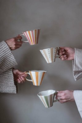 Majas Mugg Stripes, Ockra