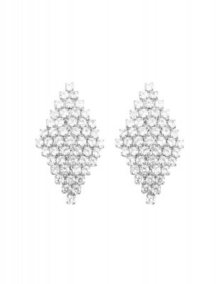 Pointy small crystal earring steel