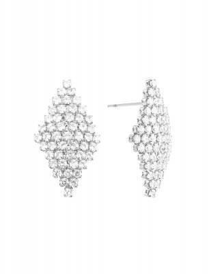 Pointy small crystal earring steel