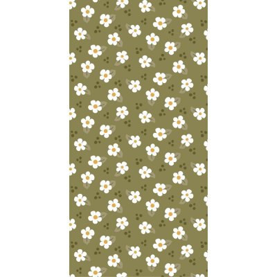 Servetter, gröna med vita blommor, Buffé, Ib Laursen
