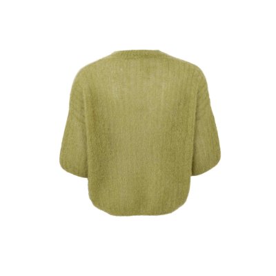 Stickad tröja Bjoerk, Dark Lime