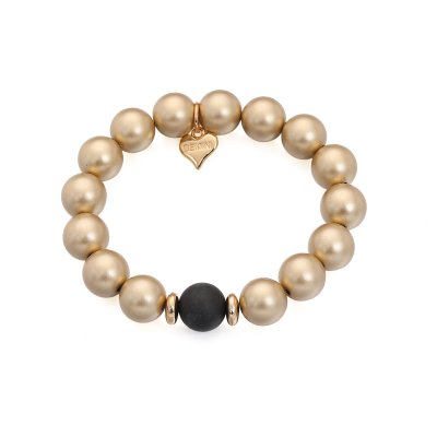Armband Pärlor, beige/svart