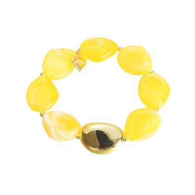 Armband Stenpärlor, gul/guld