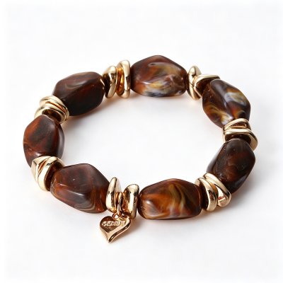 Armband Aurora, brun/guld