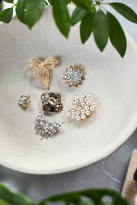 Brosch Tiffany, pärlor