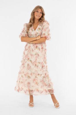 Klänning Alvah, Buttercream/Rose