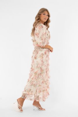 Klänning Alvah, Buttercream/Rose