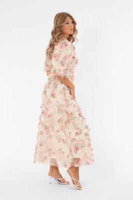 Klänning Alvah, Buttercream/Rose