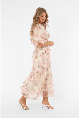 Klänning Alvah, Buttercream/Rose