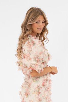 Klänning Alvah, Buttercream/Rose