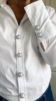 Anna – Pearl, knappsmycken 6-pack, pärla/silver