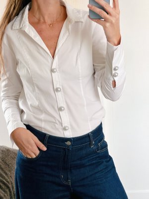 Anna – Pearl, knappsmycken 6-pack, pärla/silver