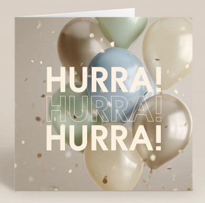 Kort med kuvert, Hurra! hurra! hurra! Ballonger
