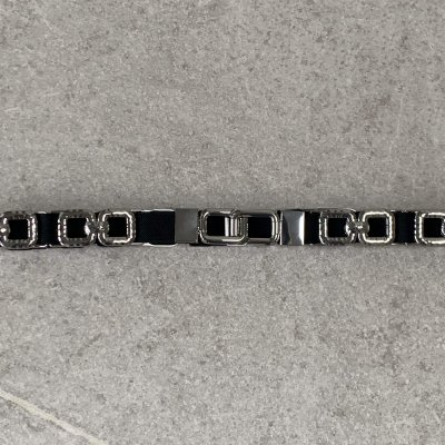Elastiskt bälte Chain, svart/silver