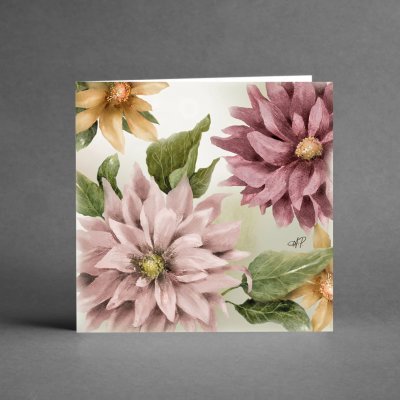 Kort med kuvert, Blommor