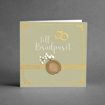 Kort med kuvert,Till brudparet, grönt